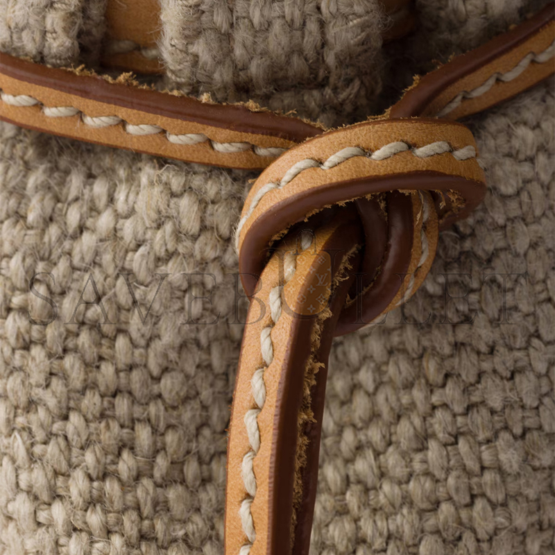 PRADA BONNIE MEDIUM LINEN AND LEATHER HANDBAG 1BA426 (32*15.5*12cm)